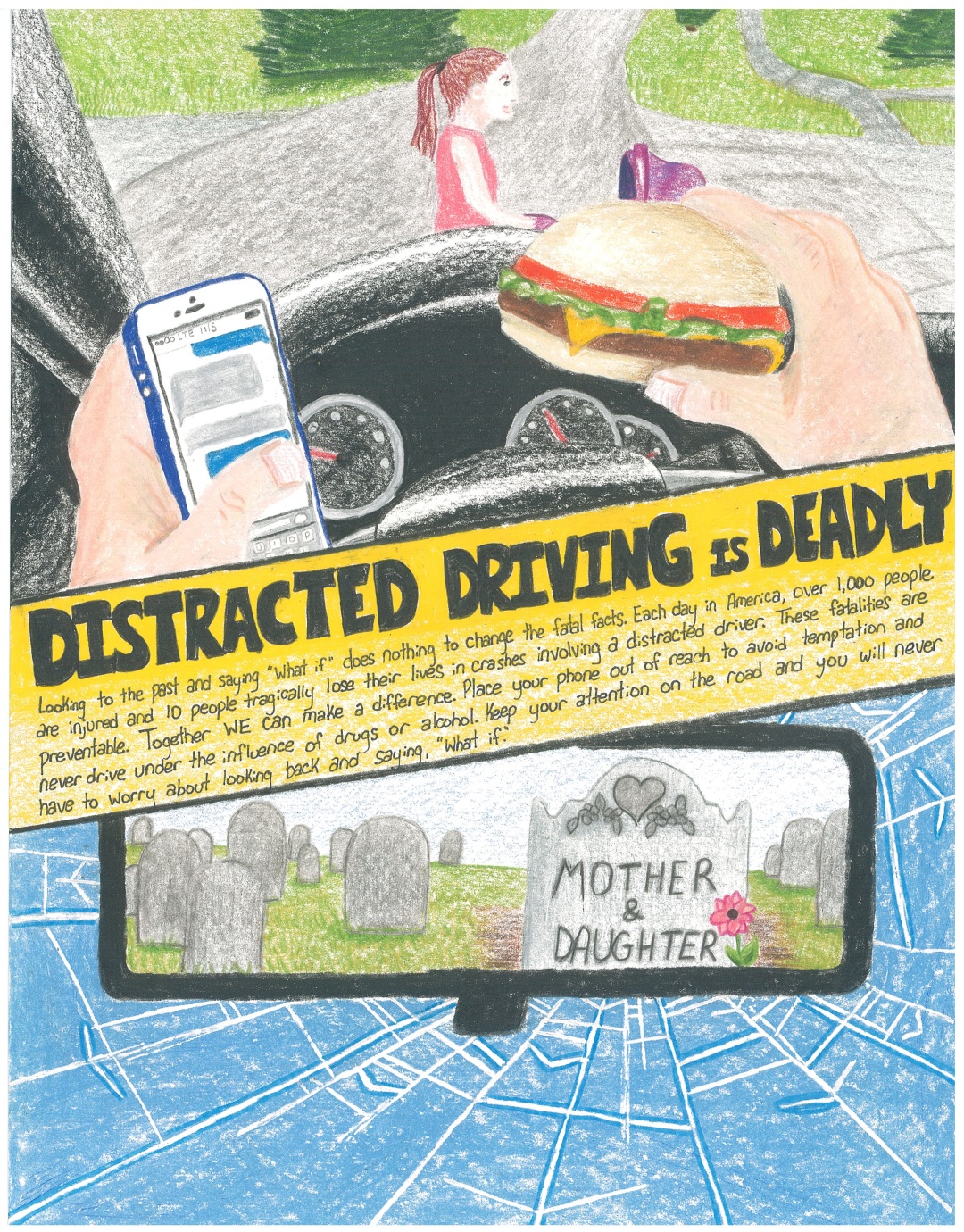 Distracted driving graphic